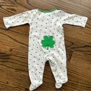6 Month Shamrock Footie Baby Onesie * Like New
